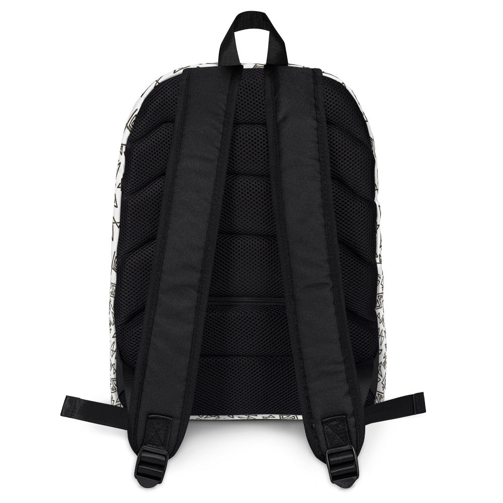 Black and White Line Doodled Backpack