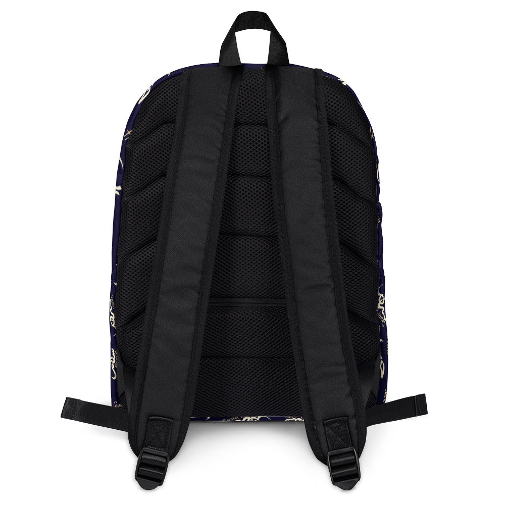 Midnight. Peace Love Happiness Arabic Text Backpack