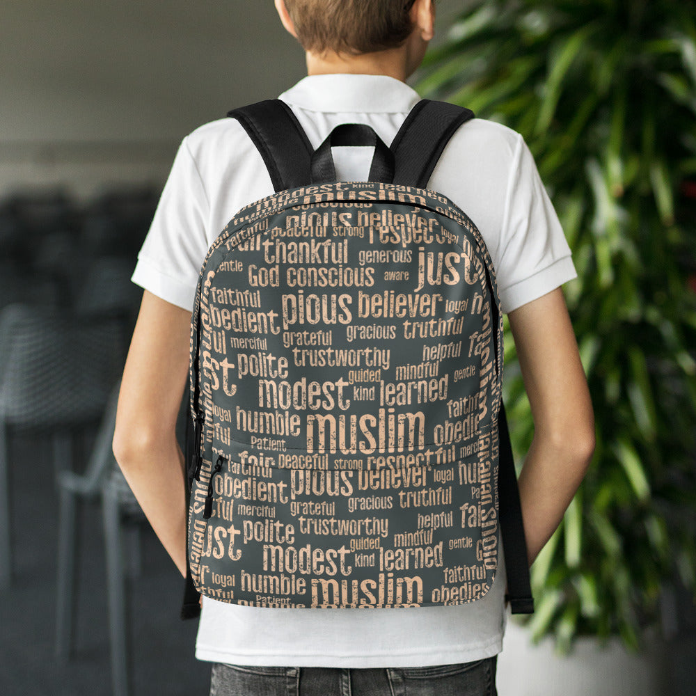 This is Muslim. Backpack in Green.