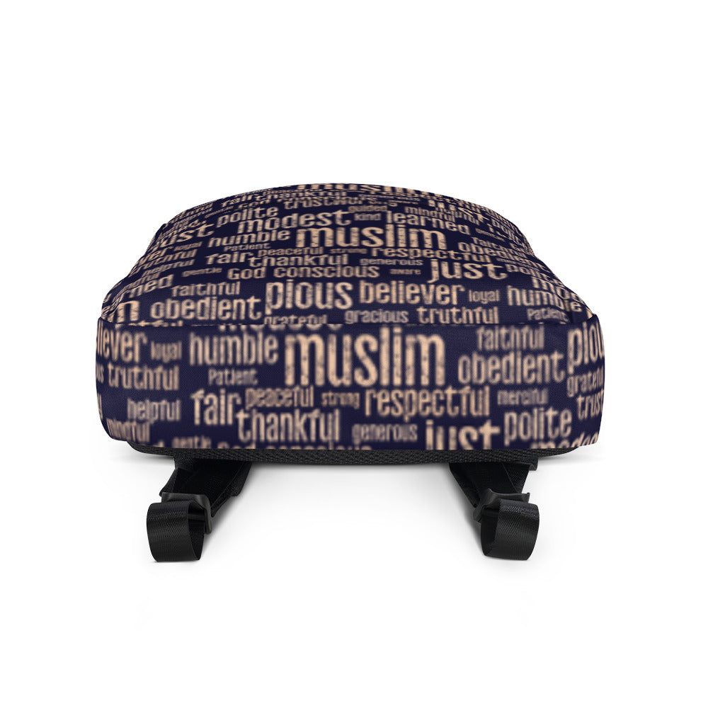 This is Muslim. Backpack in Blue Black