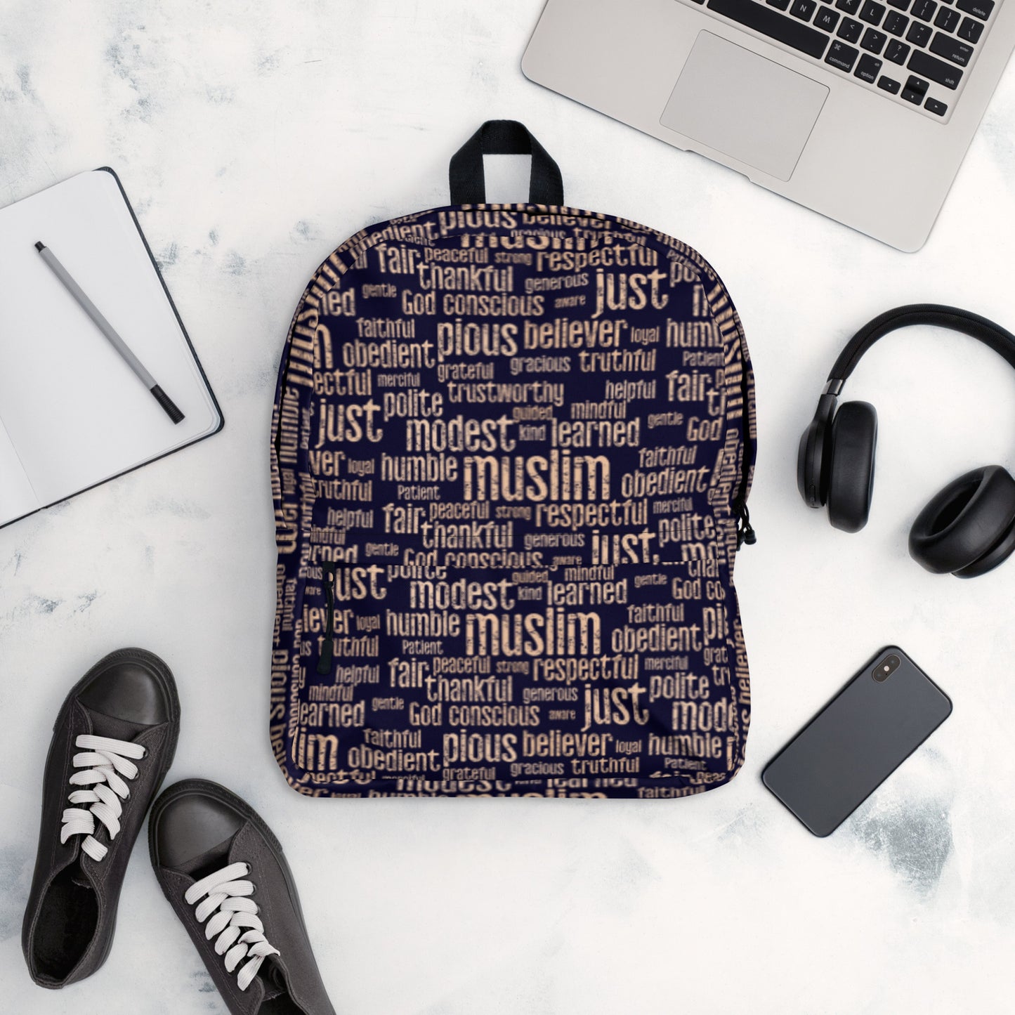 This is Muslim. Backpack in Blue Black