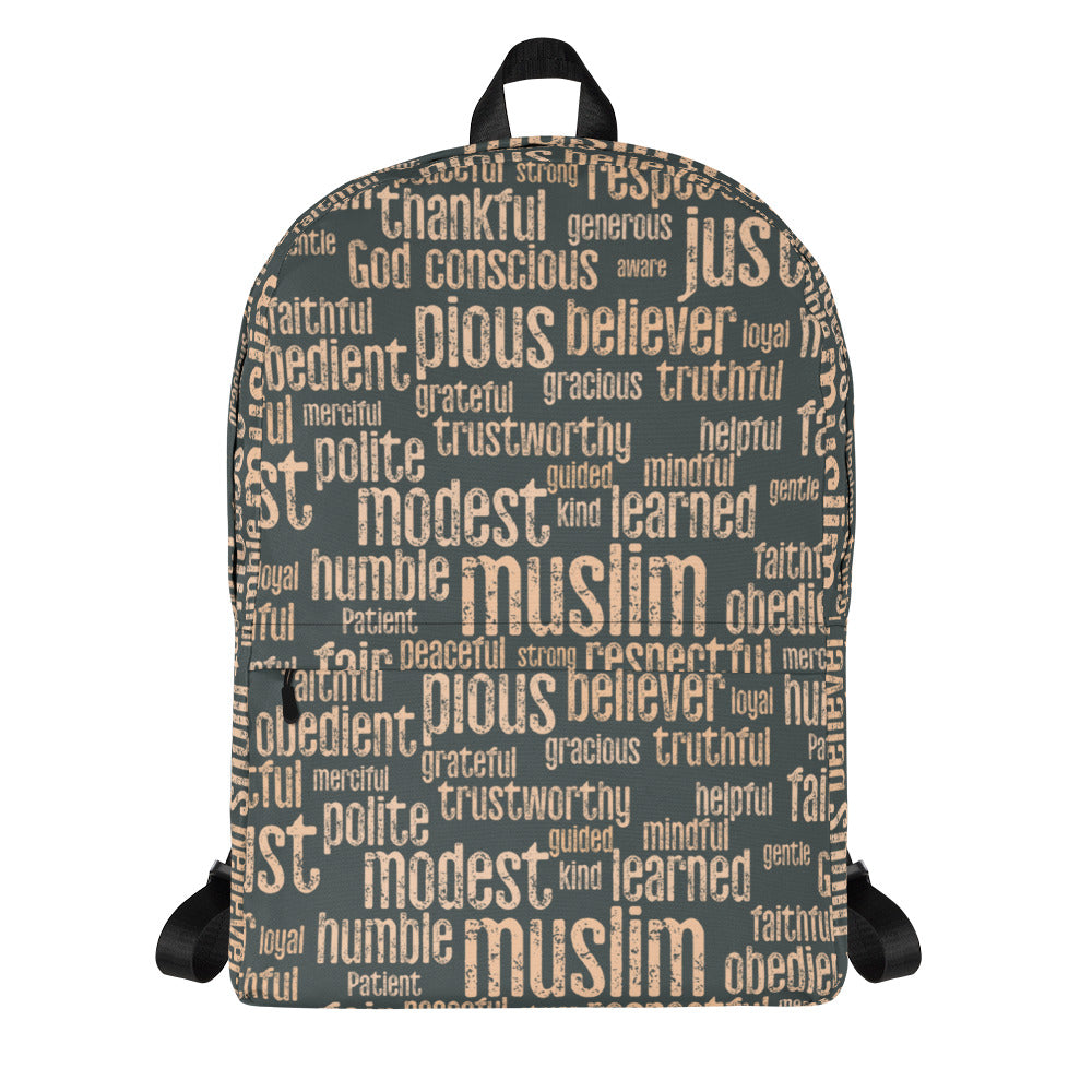 This is Muslim. Backpack in Green.