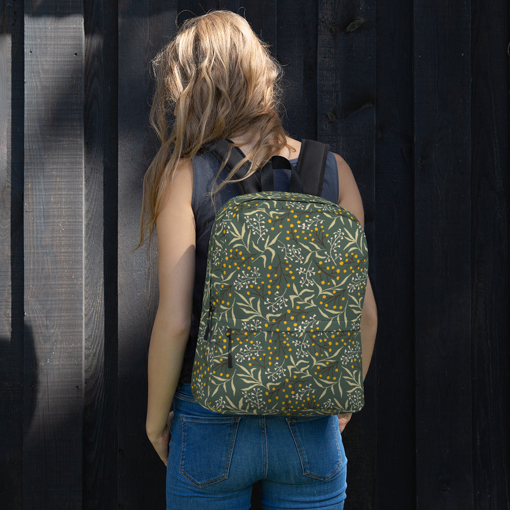 Olive Floral Backpack