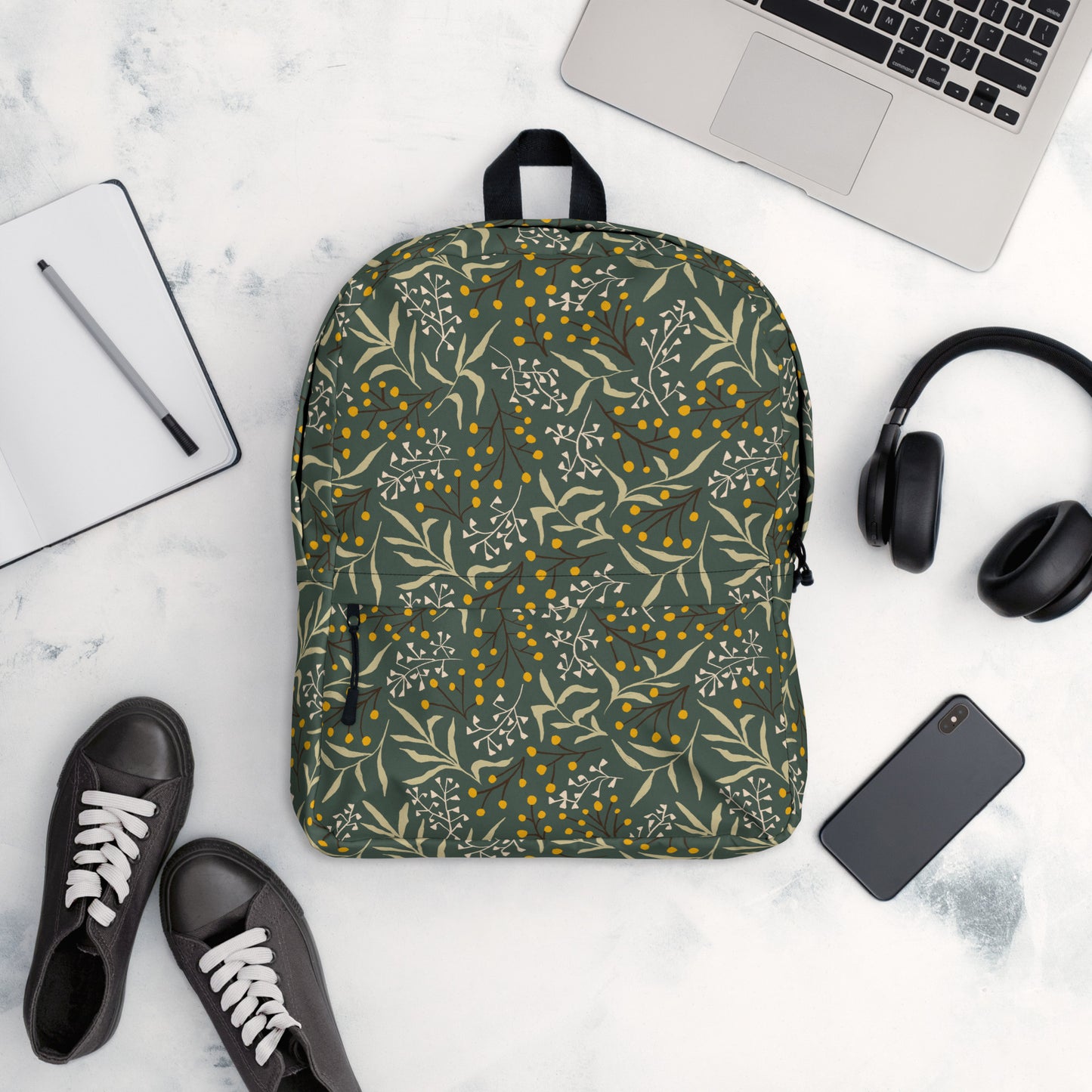 Olive Floral Backpack