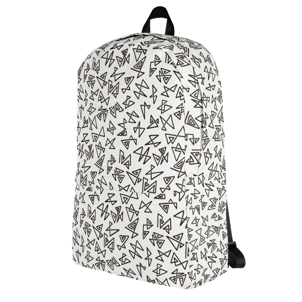 Black and White Line Doodled Backpack