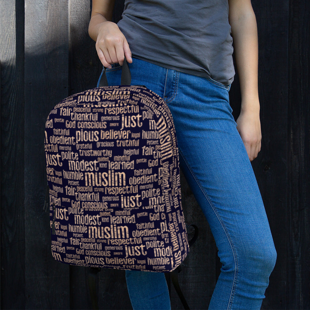 This is Muslim. Backpack in Blue Black