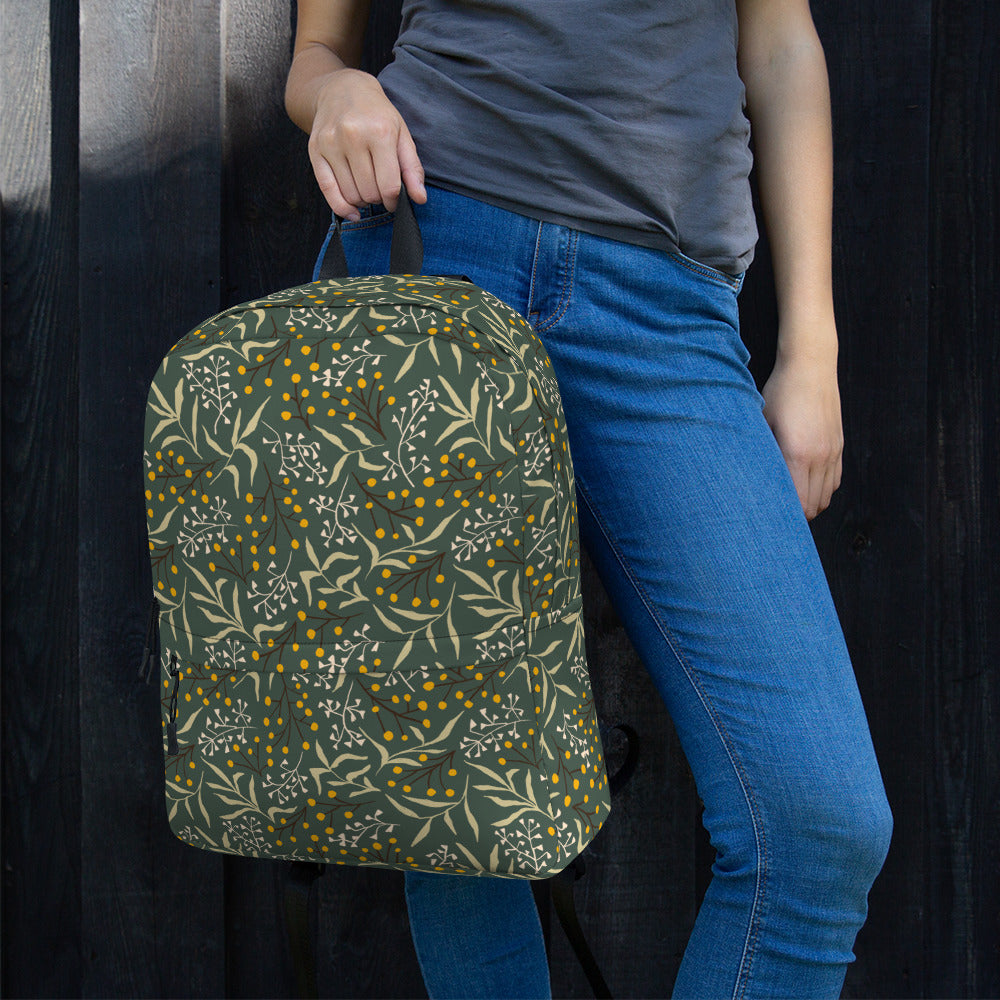 Olive Floral Backpack