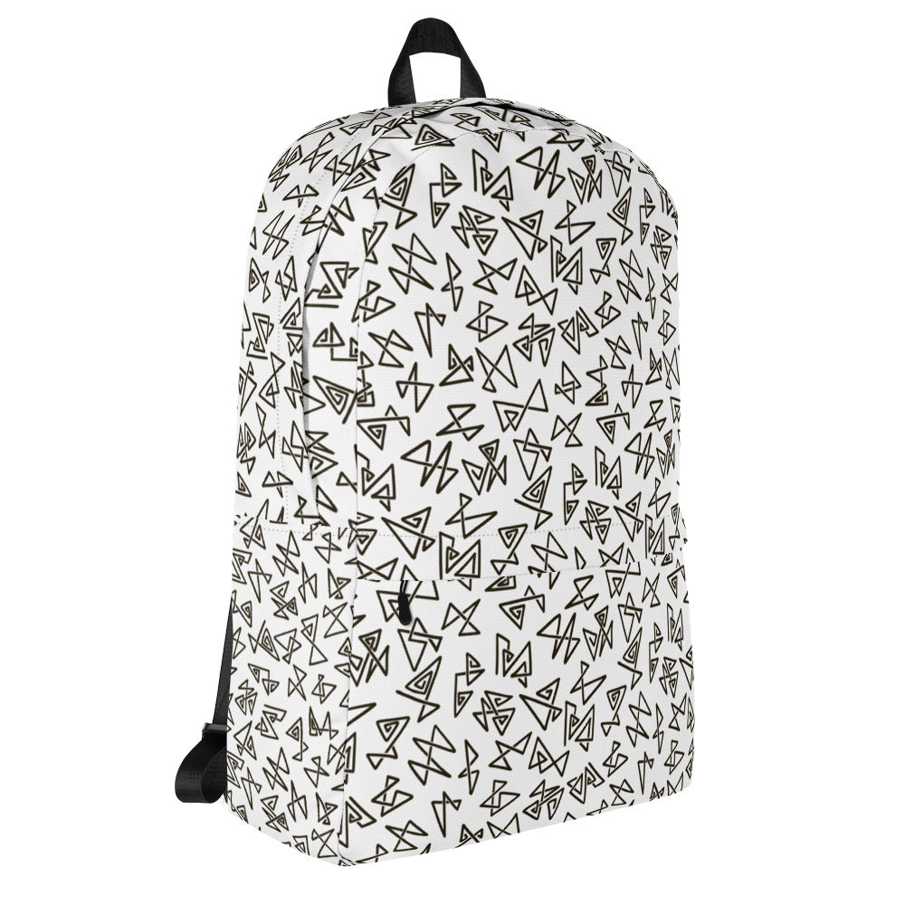 Black and White Line Doodled Backpack