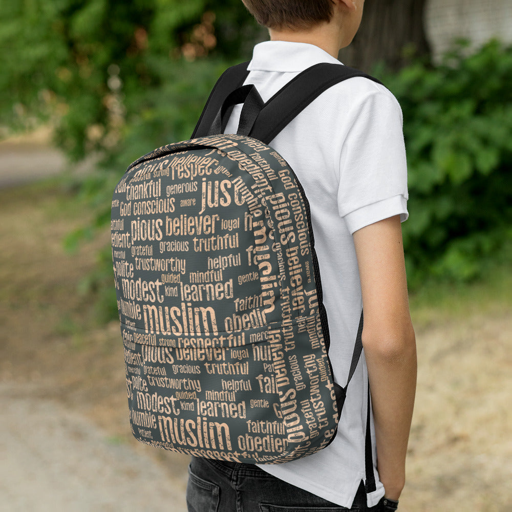 This is Muslim. Backpack in Green.