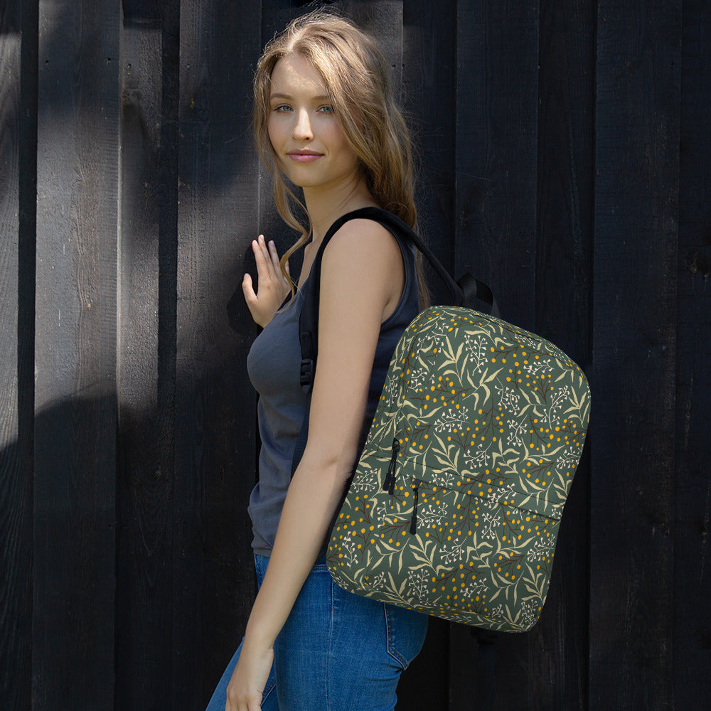 Olive Floral Backpack